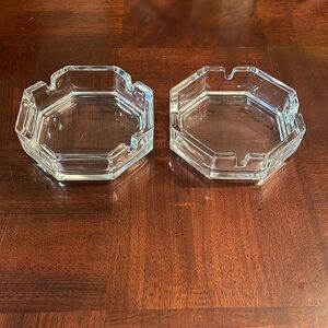 Vintage Arcoroc Octime Clear Glass Ashtray Set of 2